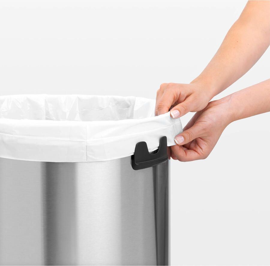 Brabantia Touch Bin afvalemmer 60L met kunststof binnenemmer Matt Steel - Foto 3