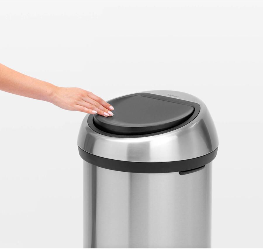 Brabantia Touch Bin afvalemmer 60L met kunststof binnenemmer Matt Steel - Foto 2