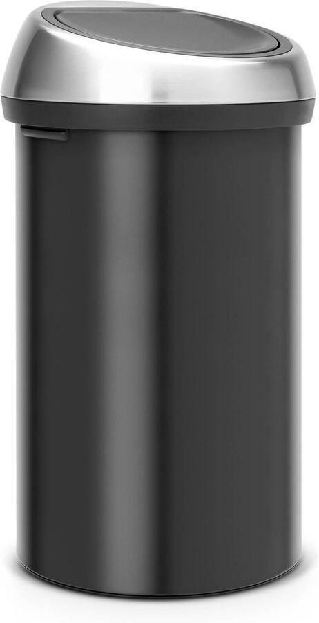 Brabantia Touch Bin Prullenbak 60 liter Matt Black Matt Steel Fingerprint Proof deksel