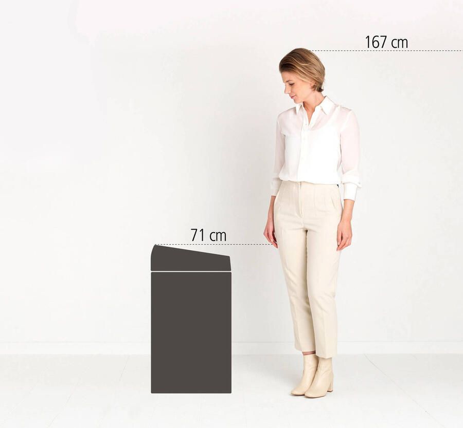 Brabantia Touch Bin Prullenbak 60 liter Matt Black Matt Steel Fingerprint Proof deksel - Foto 3