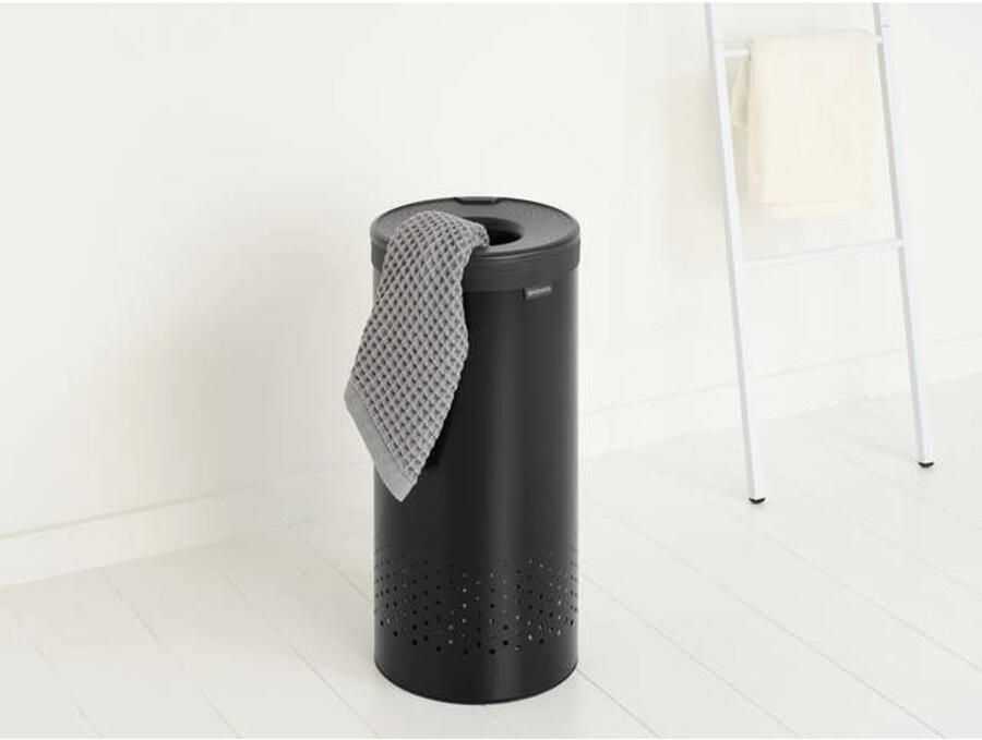 Brabantia Wasmand met Deksel 35 l Matt Black Dark Grey - Foto 3