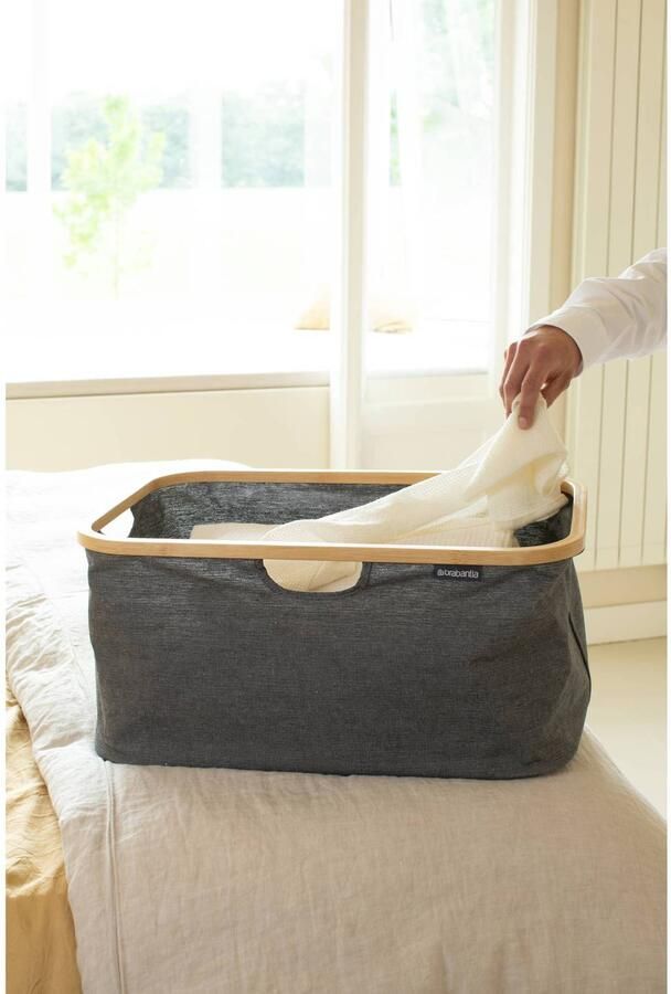 Brabantia Wasmand opvouwbaar 40 liter Pepper Black (40 liter) - Foto 4