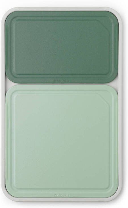 Brabantia Tasty+ snijplankenset plus dienblad 3-delig Light Grey Jade Green Fir Green
