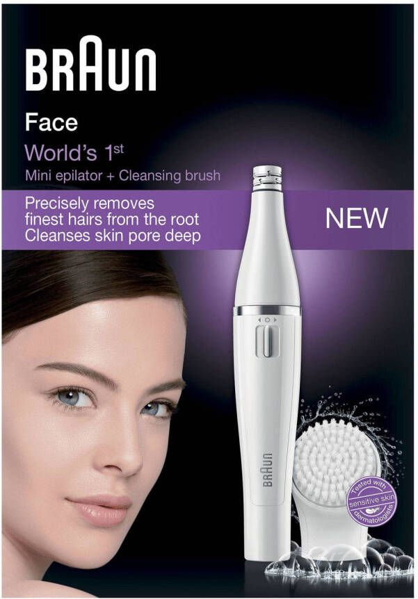 Braun Face 810 gezichtsepilator en reinigingsborstel Zilver Wit