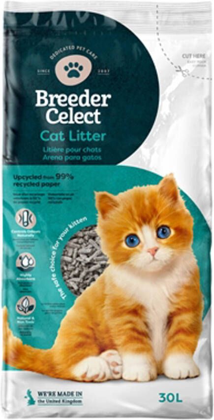 BreederCelect kattenbakvulling gerecycled 30 ltr