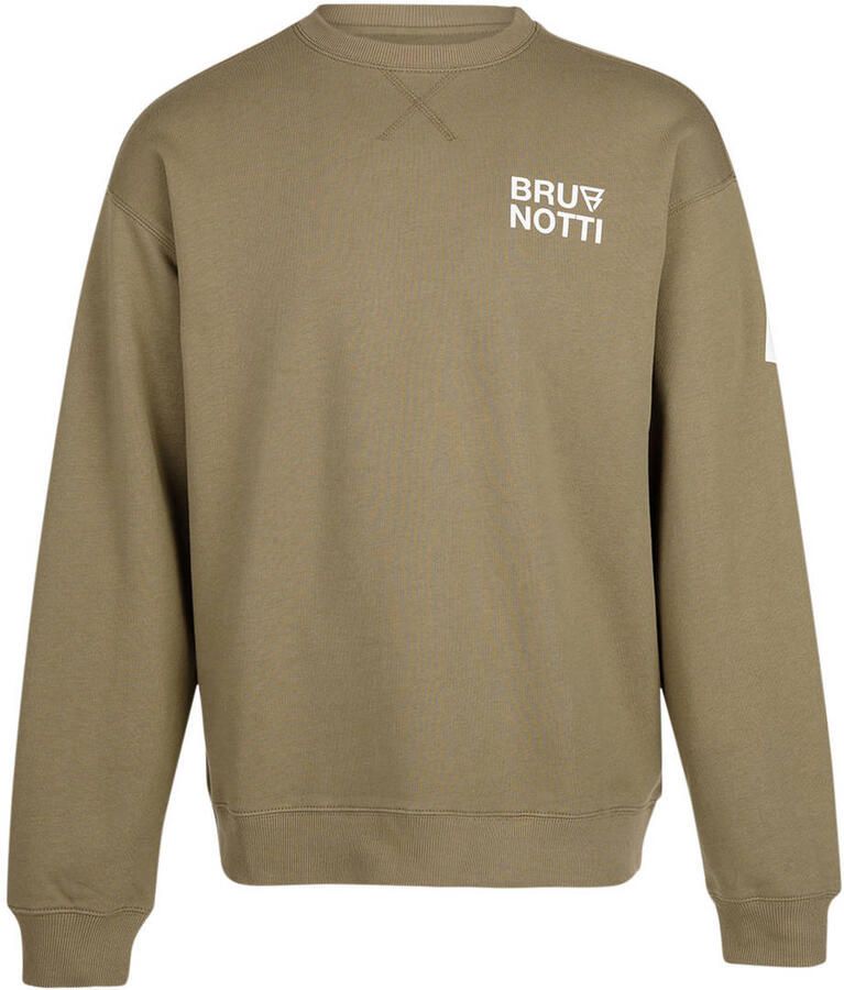 Brunotti katoenen outdoor sweater met backprint groen wit
