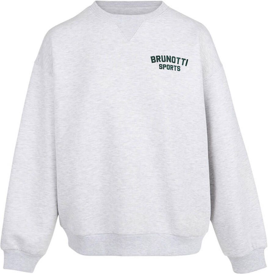 Brunotti katoenen outdoor sweater met backprint lichtgrijs