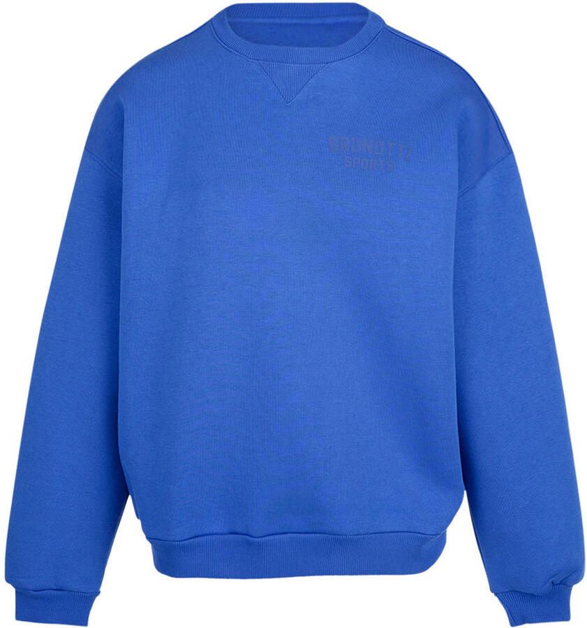 Brunotti katoenen sweater met backprint blauw
