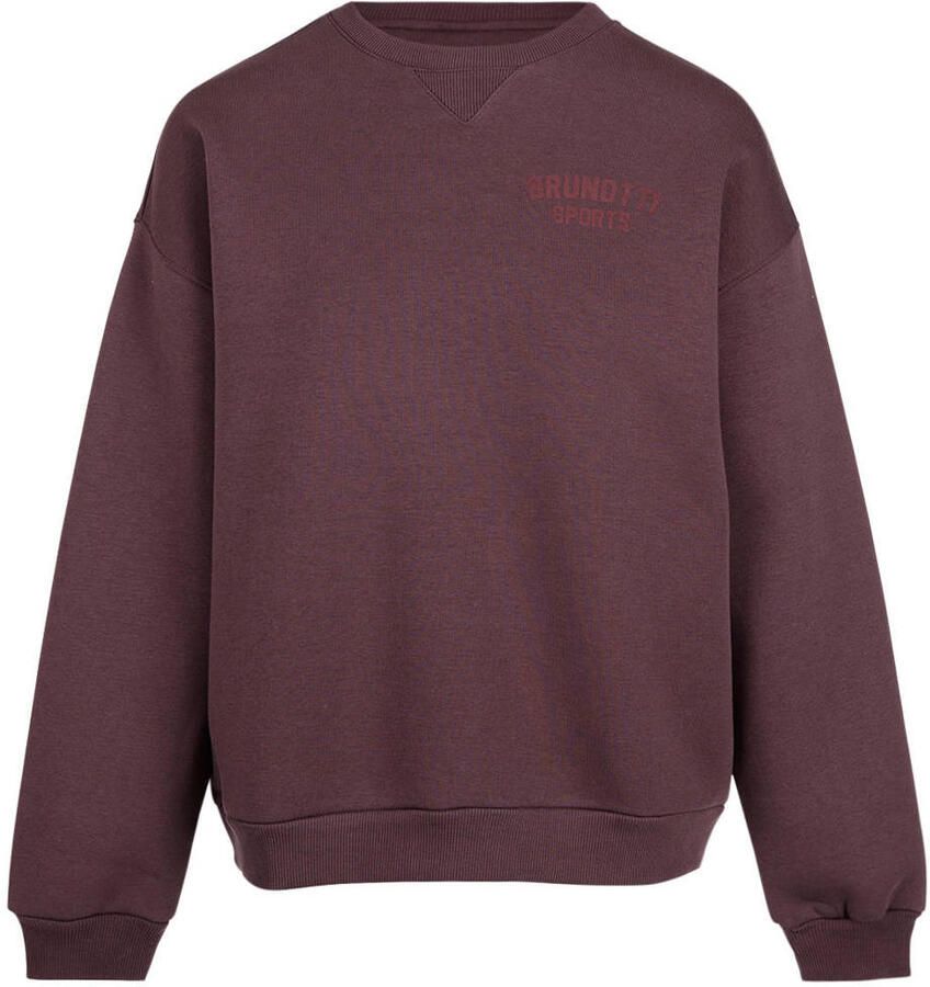 Brunotti katoenen sweater met backprint donkerrood