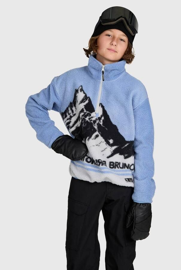 Brunotti Reggios wintersportsweater met opstaande kraag blauw