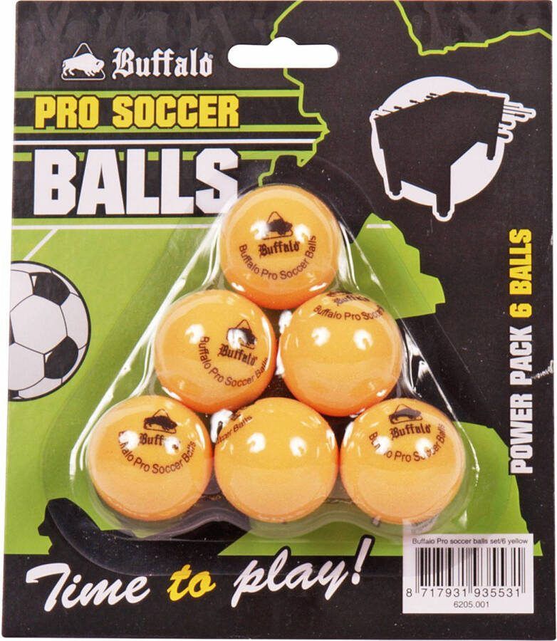 Buffalo Pro tafelvoetbal balletjes set 6pcs yellow