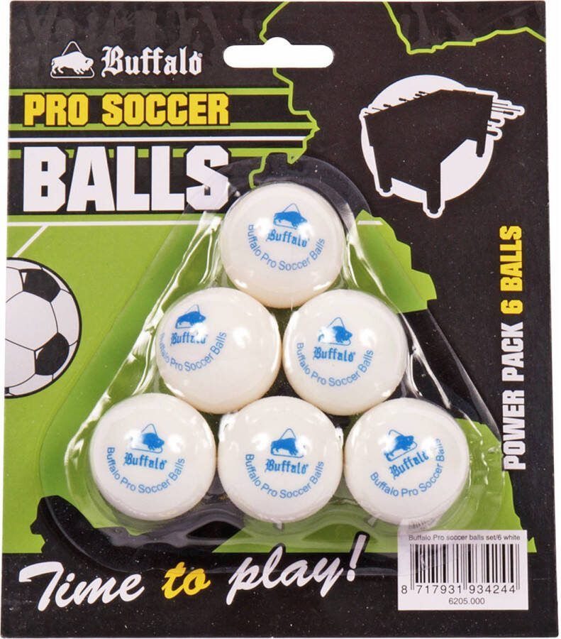 Buffalo Pro tafelvoetbal balletjes set 6pcs white