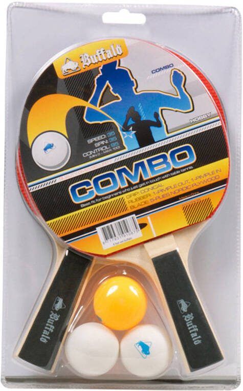 Buffalo Tafeltennis Bat Set Combo Rood