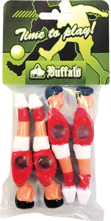 Buffalo Tafelvoetbalpoppen 13 mm 4 stuks (rood wit)