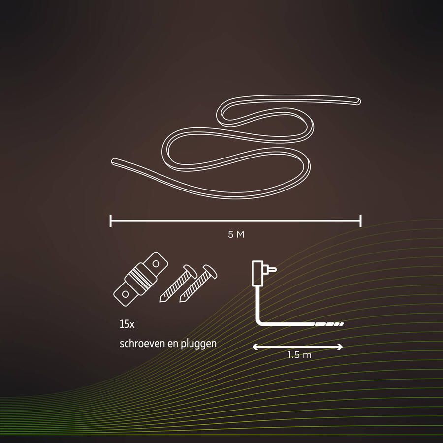 Calex Smart Outdoor LED Strip 5 meter Voor Buiten Met App Buitenverlichting RGB en Warm Wit Wifi Lichtstrip met afstandsbediening