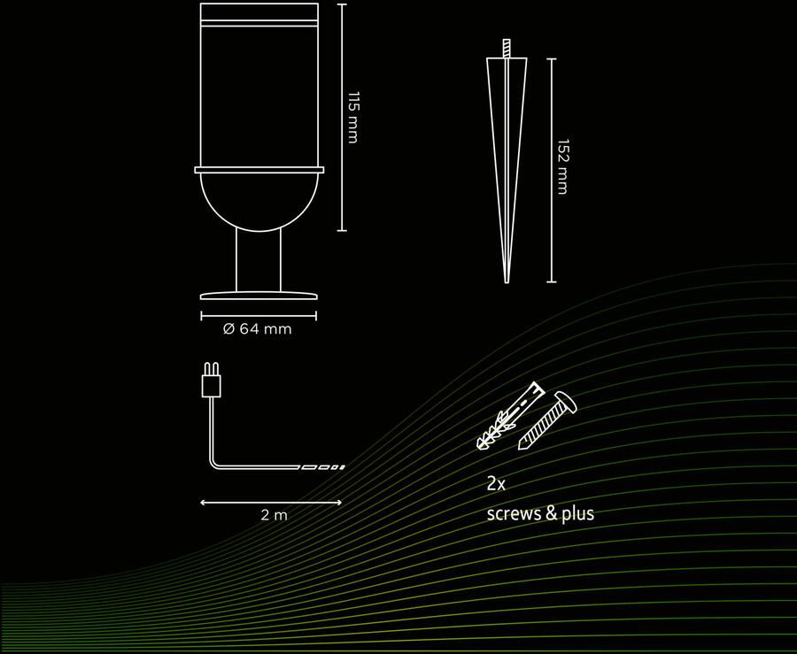 Calex Smart Outdoor LED Buitenlamp Slimme Grondspot RGB en Warm Wit Licht 4W Zwart