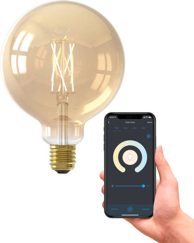 Calex LED Lamp Globe Smart LED G125 E27 Fitting Dimbaar 7W Aanpasbare Kleur CCT Goud - Foto 2
