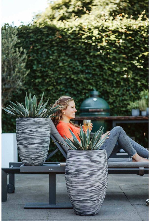 Capi Europe Vaas elegant deluxe Rib NL 40x60 Antraciet Opening Ø27 Voor binnen en buiten Levenslang garantie Breukbestendig 100% Recyclebaar KOFZ1131 Opening Ø27 Bloempot voor binnen 5 jaar garantie KOFZ1131 - Foto 3