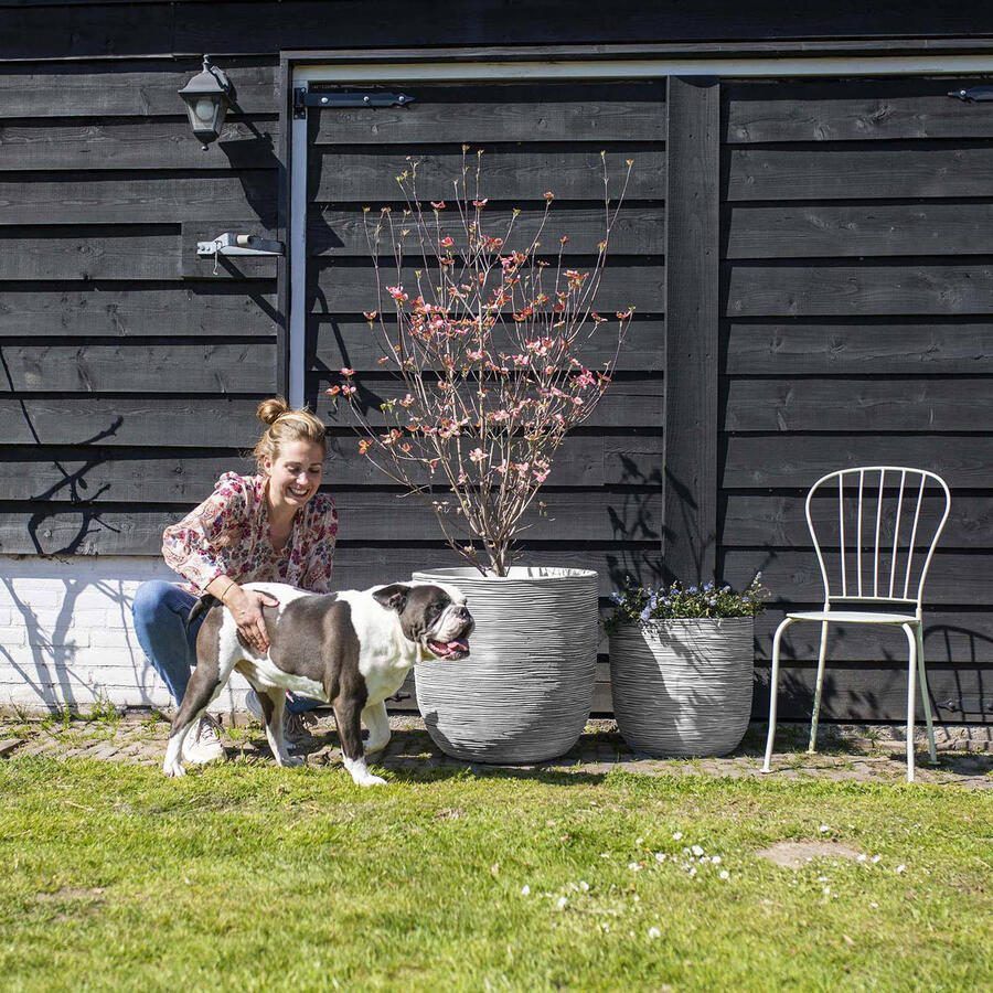 Capi Europe Bloempot bol Rib NL 43x41 Ivoor Opening Ø35 Voor binnen en buiten Levenslang garantie Breukbestendig 100% Recyclebaar KOFI933 Opening Ø35 Bloempot voor binnen 5 jaar garantie KOFI933 - Foto 3