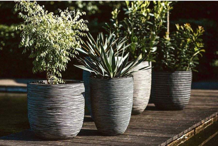 Capi Europe Bloempot bol Rib NL 43x41 Antraciet Opening Ø35 Voor binnen en buiten Levenslang garantie Breukbestendig 100% Recyclebaar KOFZ933 Opening Ø35 Bloempot voor binnen 5 jaar garantie KOFZ933 - Foto 2