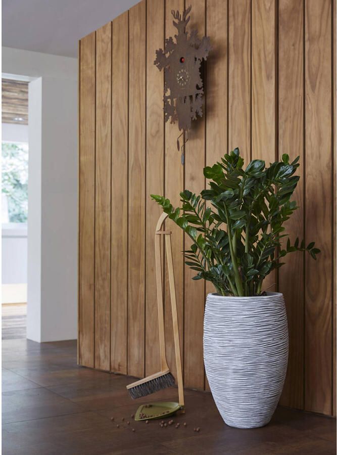 Capi Europe Vaas elegant deluxe Rib NL 45x72 Ivoor Opening Ø31 Voor binnen en buiten Levenslang garantie Breukbestendig 100% Recyclebaar KOFI1138 Opening Ø31 Bloempot voor binnen 5 jaar garantie KOFI1138 - Foto 3