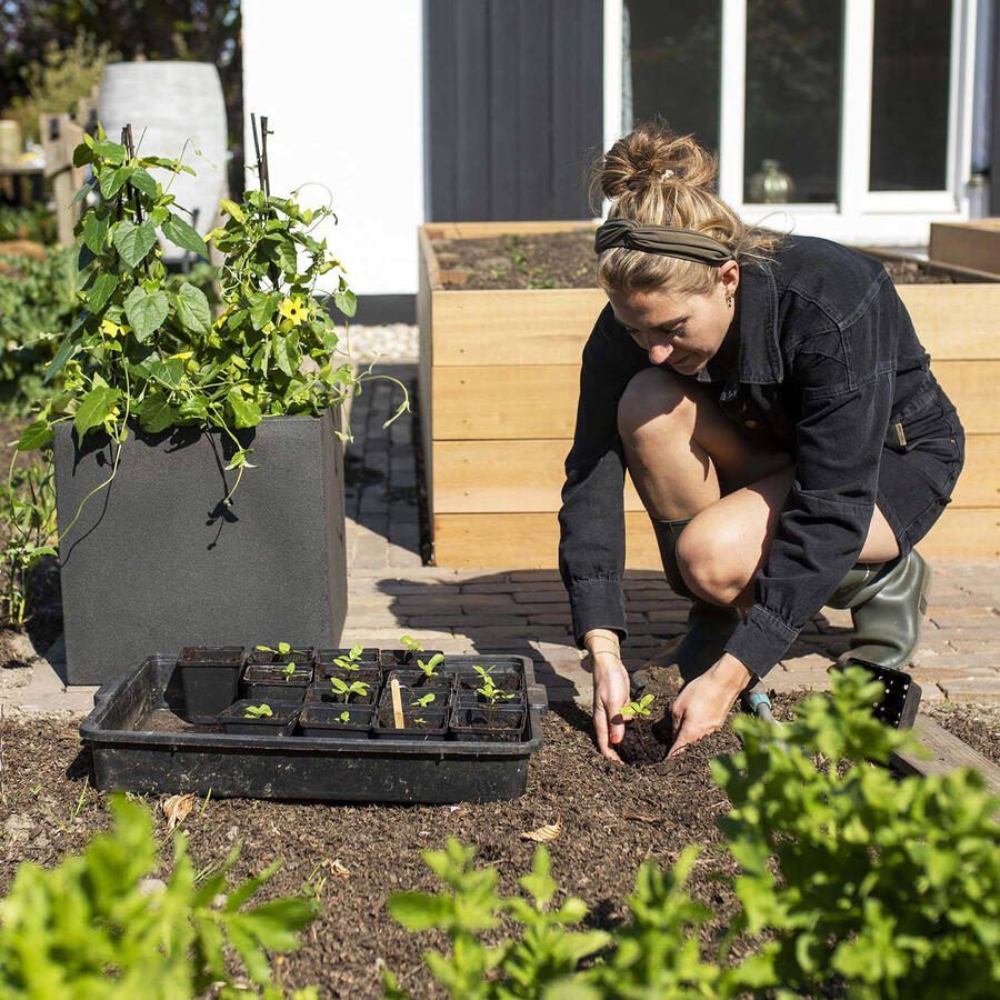 Capi Europe Bloempot vierkant Smooth NL 50x50x50 Zwart Opening Ø42 Voor binnen en buiten Levenslang garantie Breukbestendig 100% Recyclebaar KBL904 Opening Ø42 Bloempot voor binnen 5 jaar garantie KBL904 - Foto 3