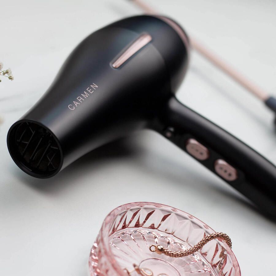 Carmen AC5210 Krachtige föhn 2200 watt AC motor ION technologie Diffuser en blaasmond