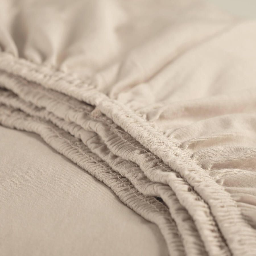 Cinderella Hoeslaken (tot 25 cm) Jersey 80 90x210 220 &100x200 cm Light Sand - Foto 4