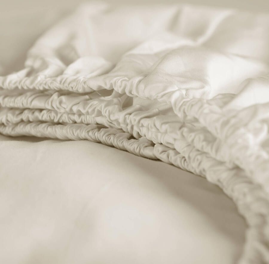 Cinderella Sundays Hoeslaken Topper 100% Katoen-Satijn Extra Lang 180x220 cm tot 15 cm Ivoor - Foto 2