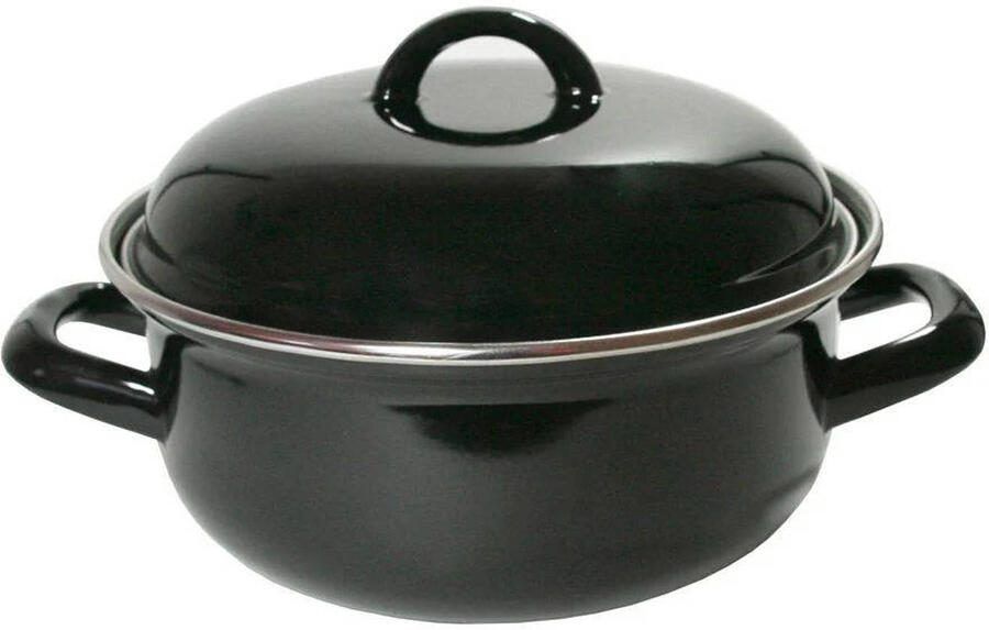 Cookinglife Braadpan met deksel Emaille Cooking ø 26 cm 5 Liter geëmailleerde anti-aanbaklaag