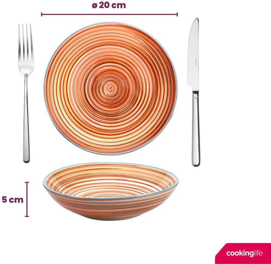 Cookinglife Diepe Borden Pastaborden Rhythm & Lines ø 20 cm 4 Stuks