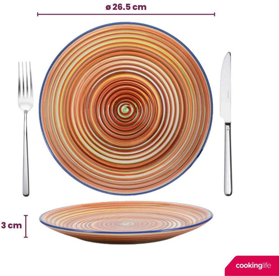 Cookinglife Dinerborden Rhythm & Lines ø 26.5 cm 4 Stuks