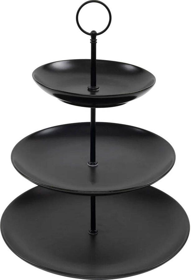 Cookinglife Etagère zwart ø 16 21 & 26 cm 3-laags 32 cm hoog