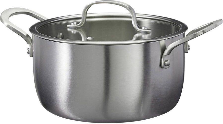 Cookinglife Kookpan met Glazen Deksel Signature Steel RVS ø 20 cm 2.2 Liter geschikt voor alle warmtebronnen