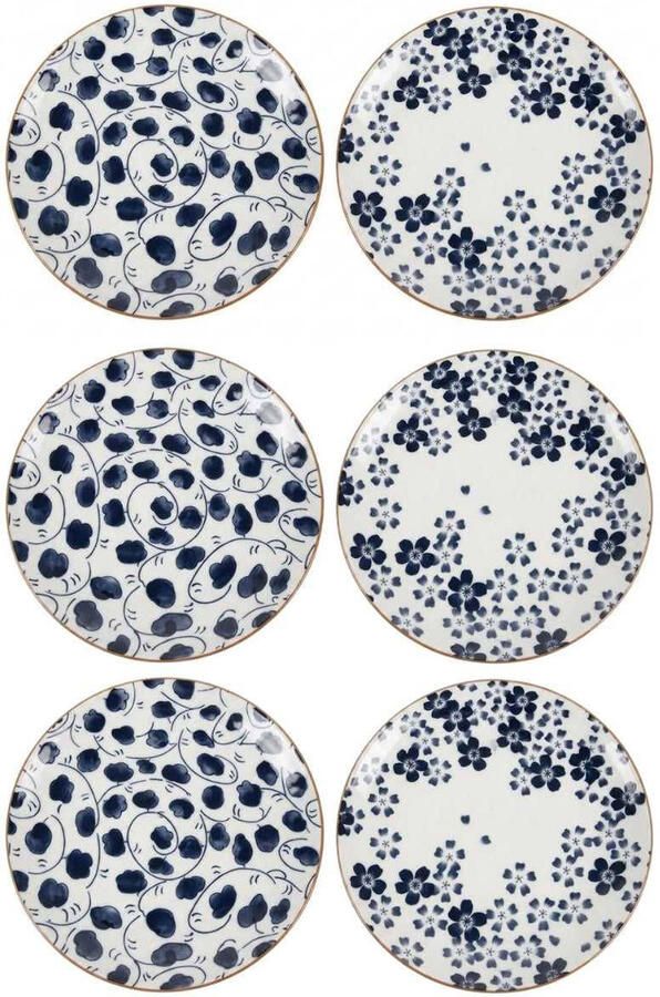 Cookinglife Ontbijtborden Desserborden Fleuris ø 19 cm 6 stuks
