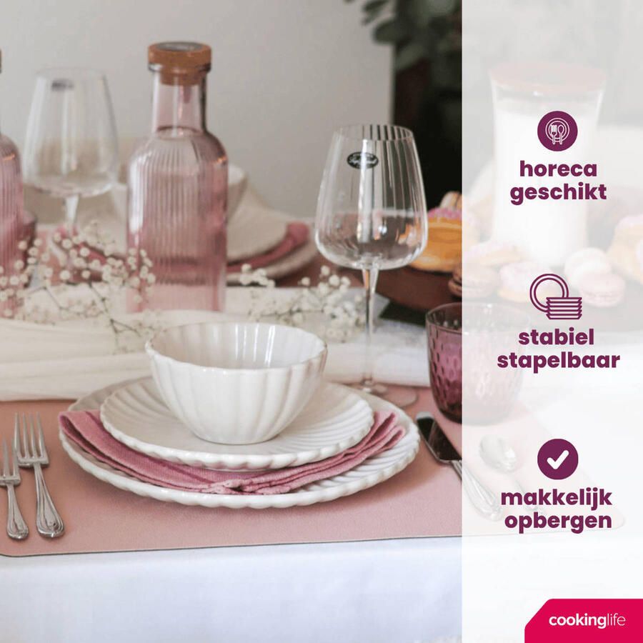 Cookinglife Ontbijtborden Dessertborden Cardida Off White ø 19.5 cm 6 Stuks