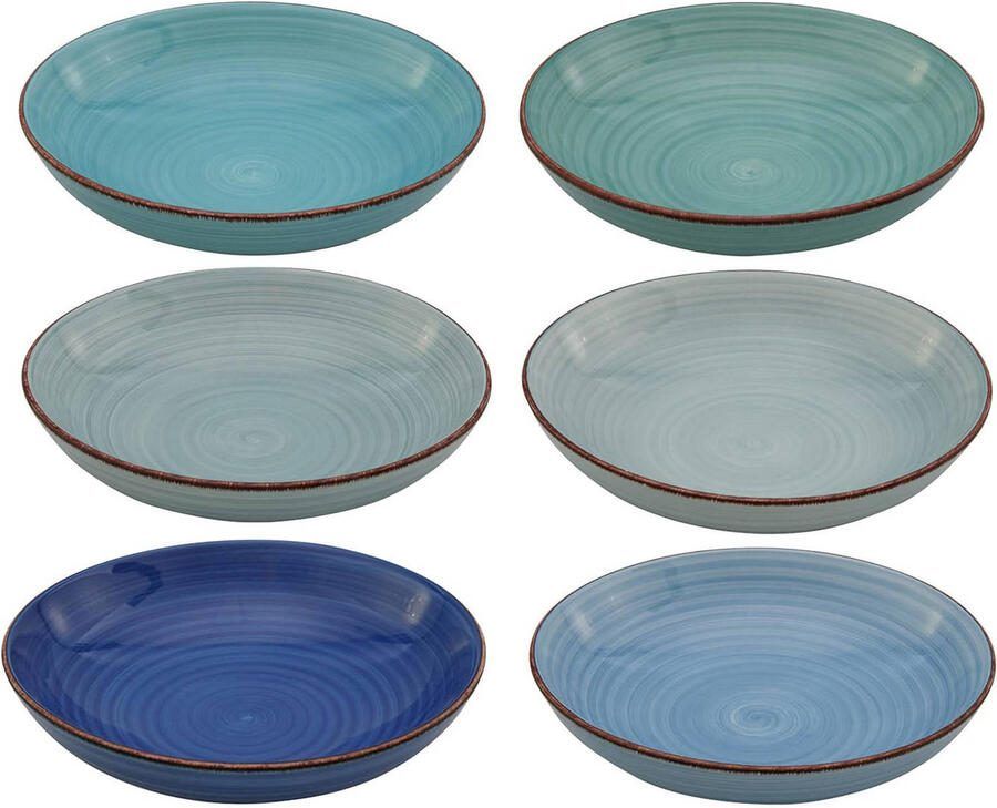 Cookinglife Pastaborden Delice Blauw ø 23 cm 6 stuks