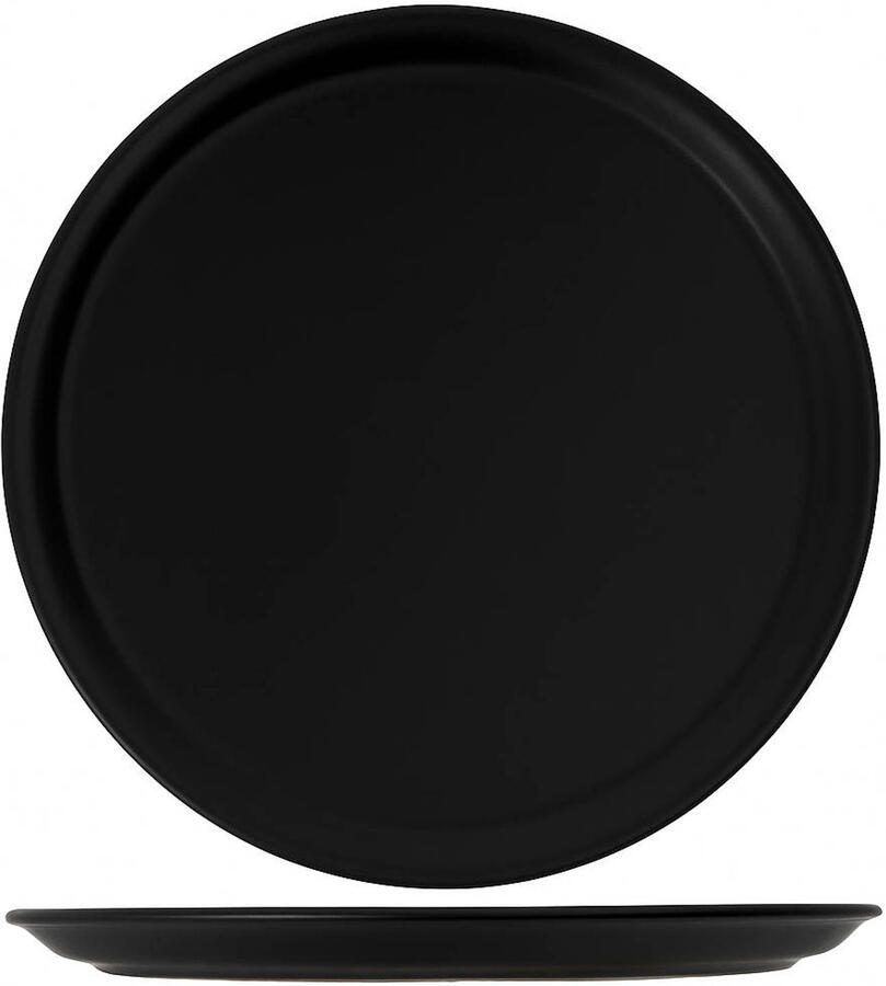 Cookinglife Pizzaborden Aardewerk Zwart Ø 30 cm Set van 4 Vaatwasserbestendig