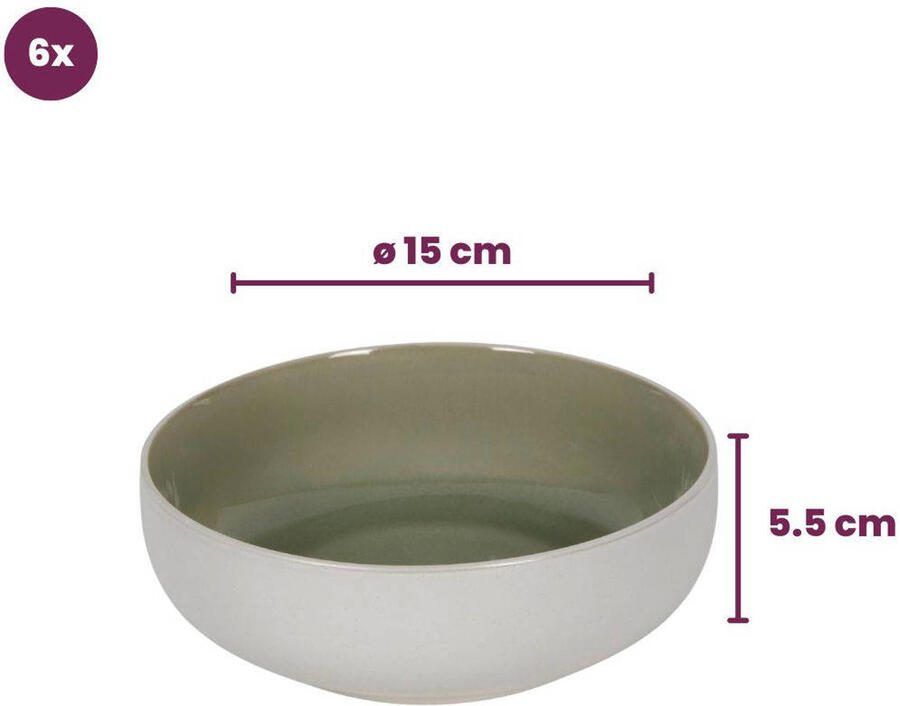 Cookinglife Soepkommen Kommen Mos groen ø 16 5 cm 6 Stuks