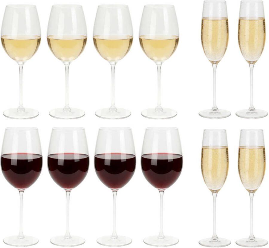Cookinglife Wijnglazenset Solare 12-Delig Rode wijnglazen + Witte wijnglazen + Champagneglazen