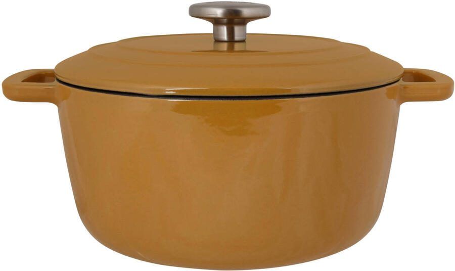 Cosy & Trendy Braadpan met deksel Fontestic Gietijzer Amber Gold ø 20 cm 2.7 Liter geëmailleerde anti-aanbaklaag