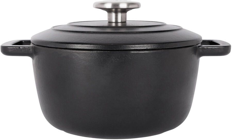 Cosy & Trendy Braadpan met deksel Fontestic Gietijzer Black Ø 20 cm 2.7 Liter geëmailleerde anti-aanbaklaag