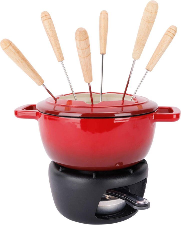Cosy & Trendy Fondueset Fontestic Gietijzer Traditional Red Ø 18 cm