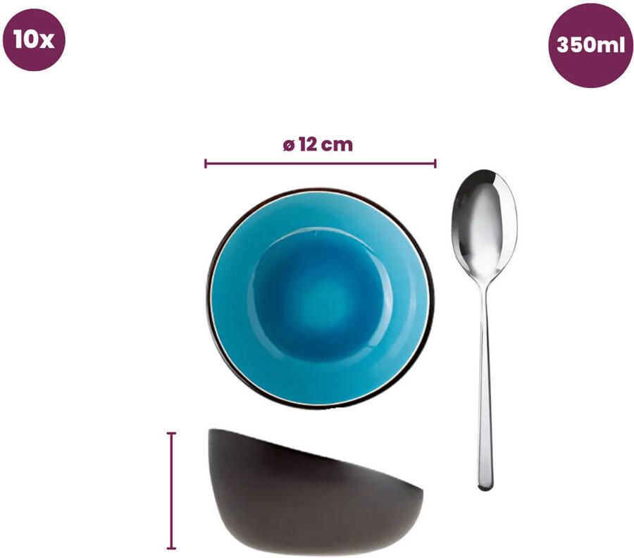 Cosy & Trendy Kleine Kommen Streetfood ø 12 cm | 350 ml 10 Stuks - Foto 3
