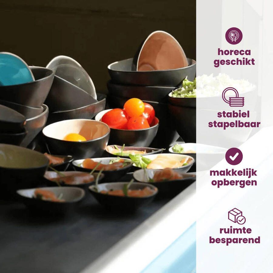 Cosy & Trendy Kleine Schaaltjes | Dipschaaltjes Streetfood 9 x 7 cm | 100 ml 10 Stuks - Foto 4
