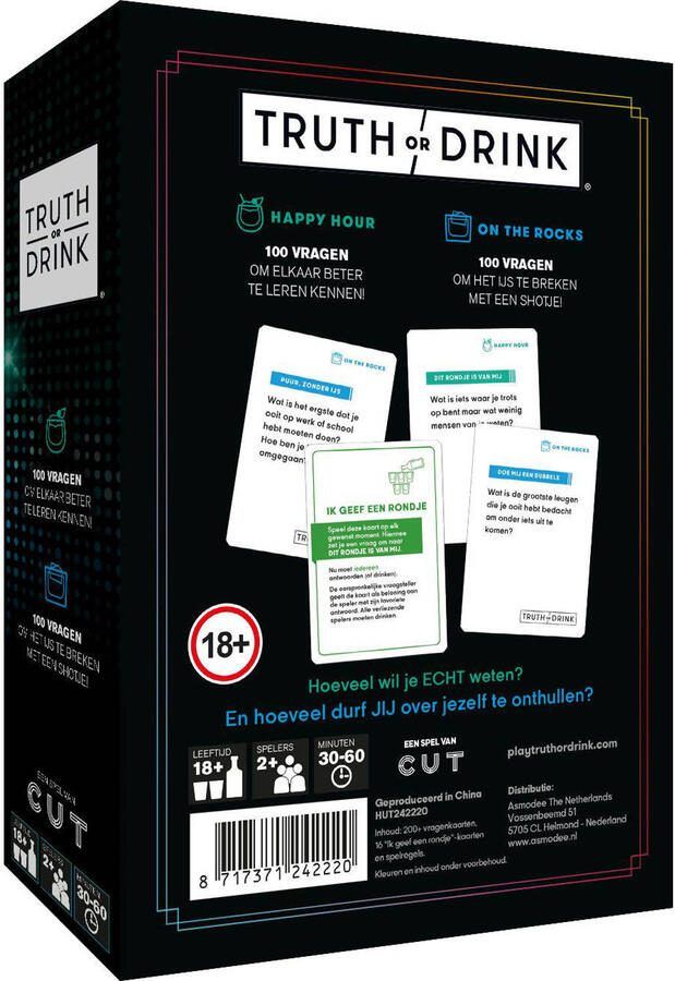 CUT Truth or Drink Nederlandstalig Kaartspel - Foto 4