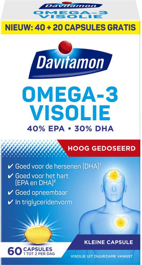 Davitamon Omega 3 Visolie voedingssupplement 60 capsules
