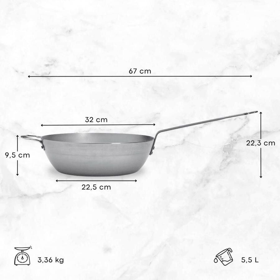 De Buyer Hapjespan Sauteuse Mineral B Element ø 32 cm 5.5 liter zonder anti-aanbaklaag - Foto 4