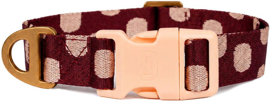 Dogguo Hondenhalsband DOT-COLLAR-BORDEAUX PEACH-XS