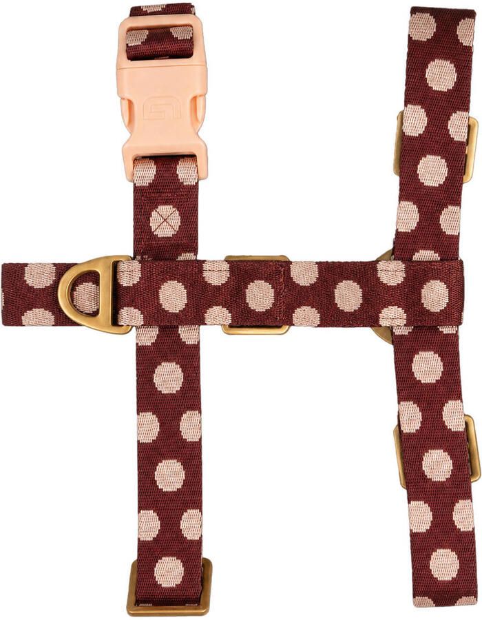 Dogguo Hondenharnas DOT-HARNESS-BORDEAUX PEACH-M